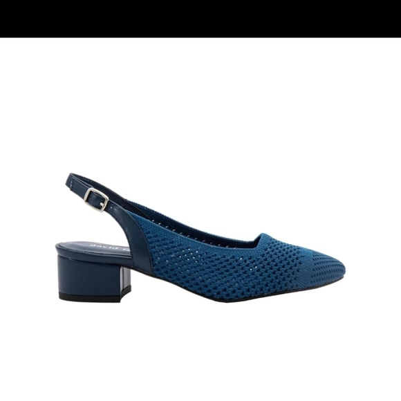 David Tate Women's Glenna Stretched Fabric Slingback Pump - Navy - Picture 4 of 10